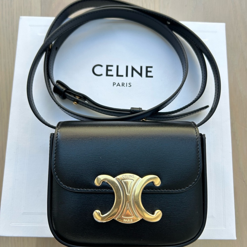 NEW!  Celine Black Claude Mini Bag with Gold Logo- Never been used! - Picture 9 of 11
